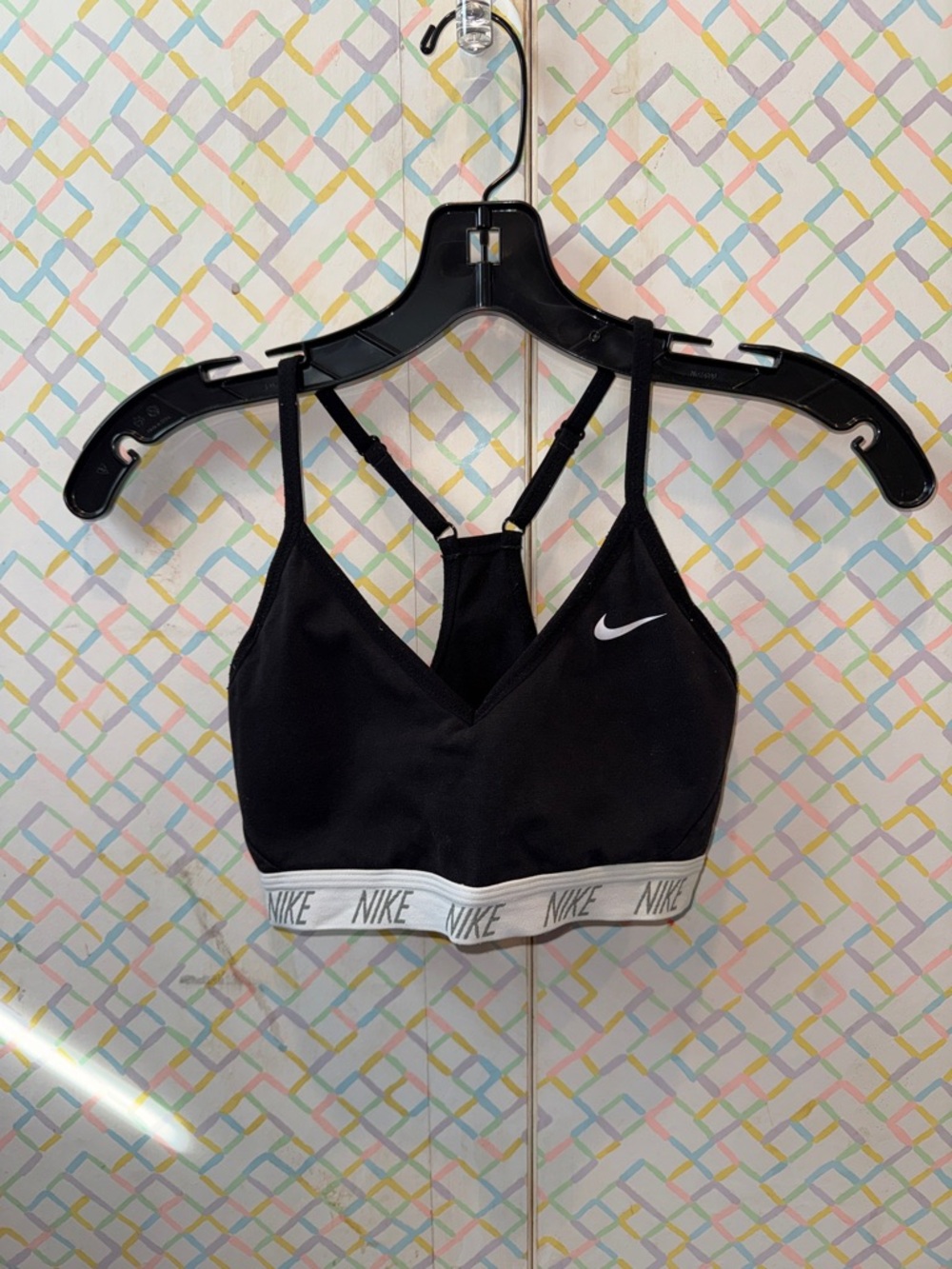 Nike Black & White Logo Strappy Sports Bralette